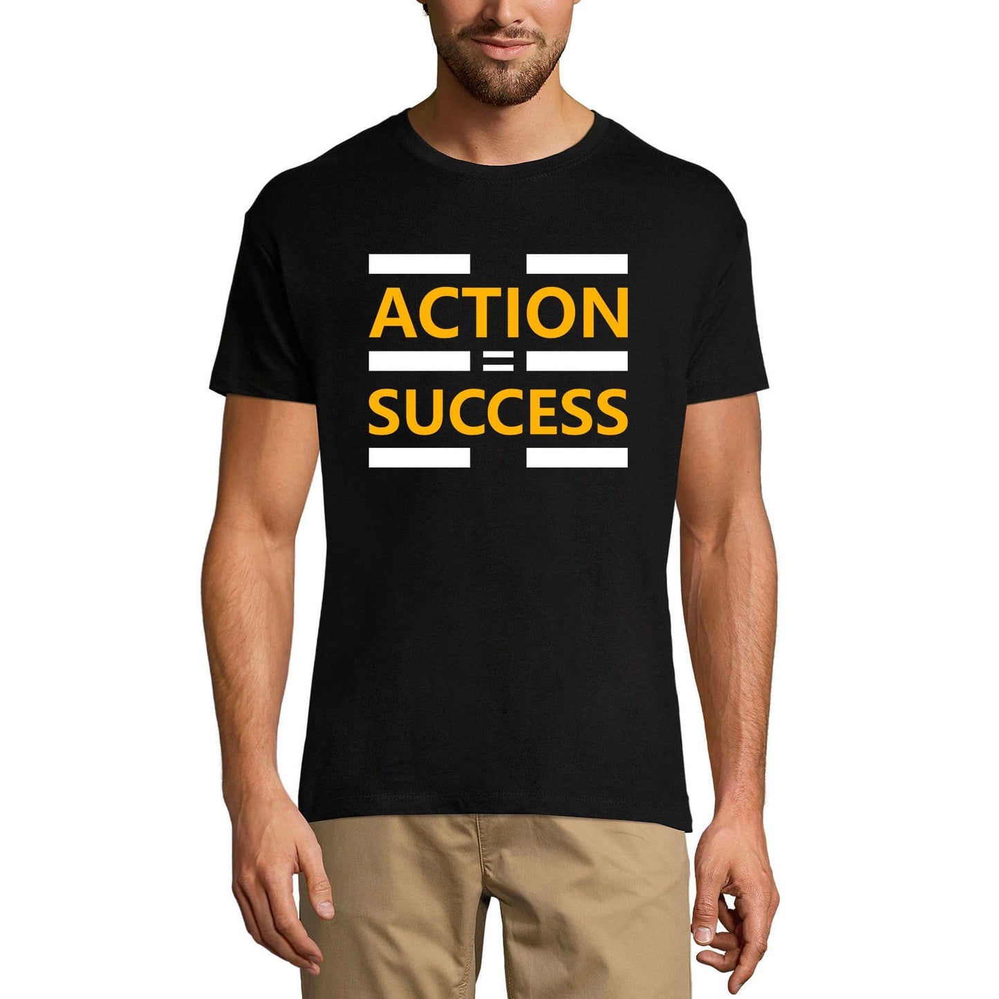 ULTRABASIC Graphic Men's T-Shirt Action Is Equal Success - Inspirational Work Shirt