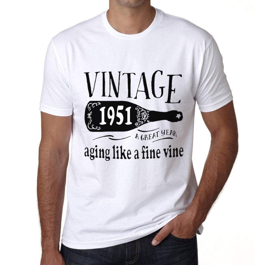 1951 Aging Like a Fine Wine Men's T-shirt White Birthday Gift 00457 ultrabasic-com.myshopify.com