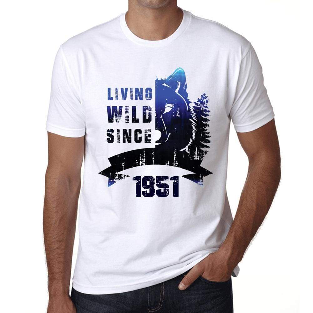 1951, Living Wild Since 1951 Men's T-shirt White Birthday Gift 00508 ultrabasic-com.myshopify.com