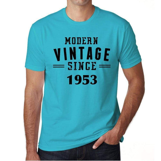 1953, Modern Vintage, Blue, Men's Short Sleeve Round Neck T-shirt 00107 ultrabasic-com.myshopify.com