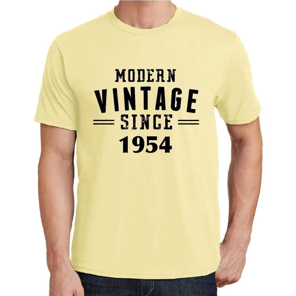 1954, Modern Vintage, Yellow, Men's Short Sleeve Round Neck T-shirt 00106 ultrabasic-com.myshopify.com