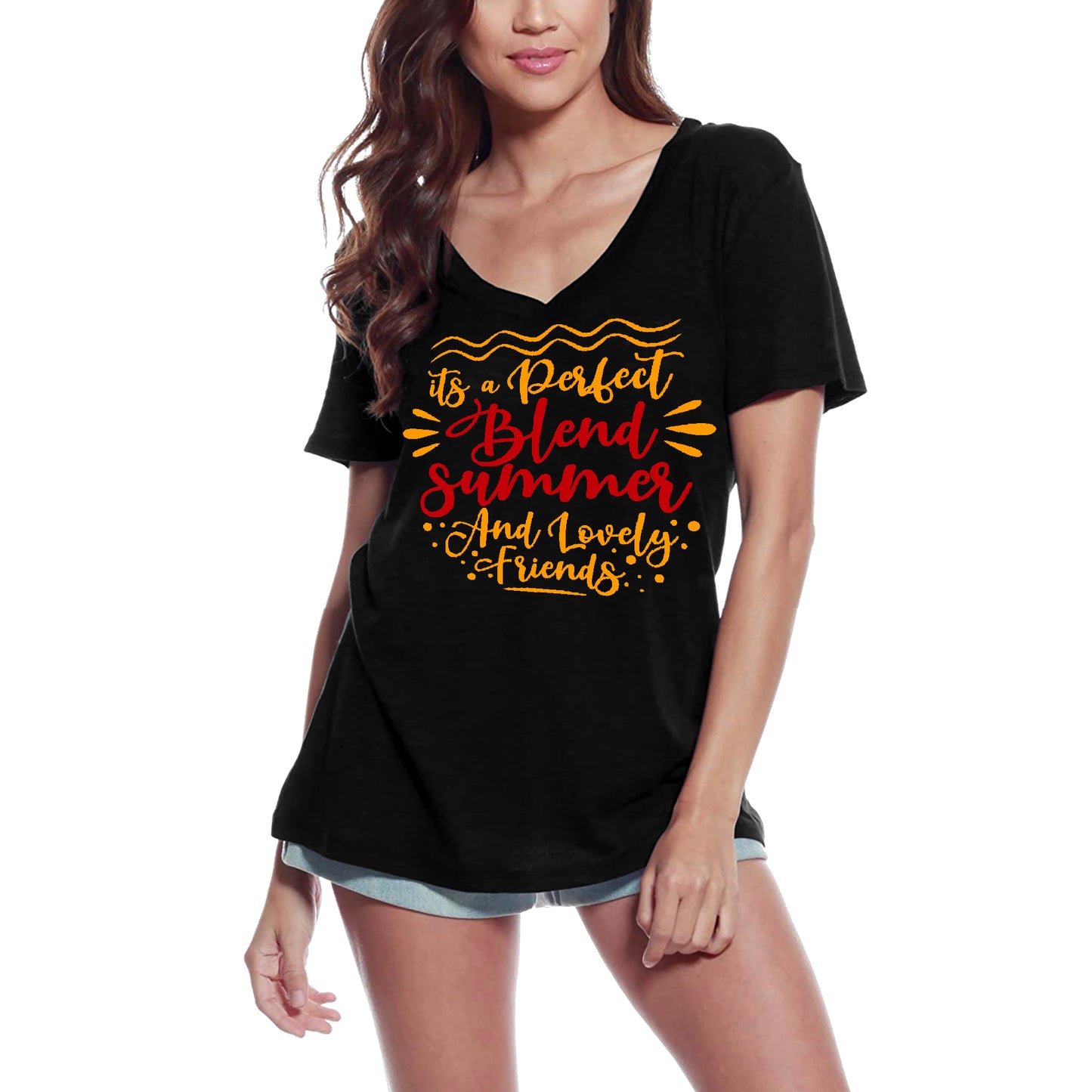 ULTRABASIC Women's T-Shirt Blend Summer and Lovely Friends - Love Quote Shirt