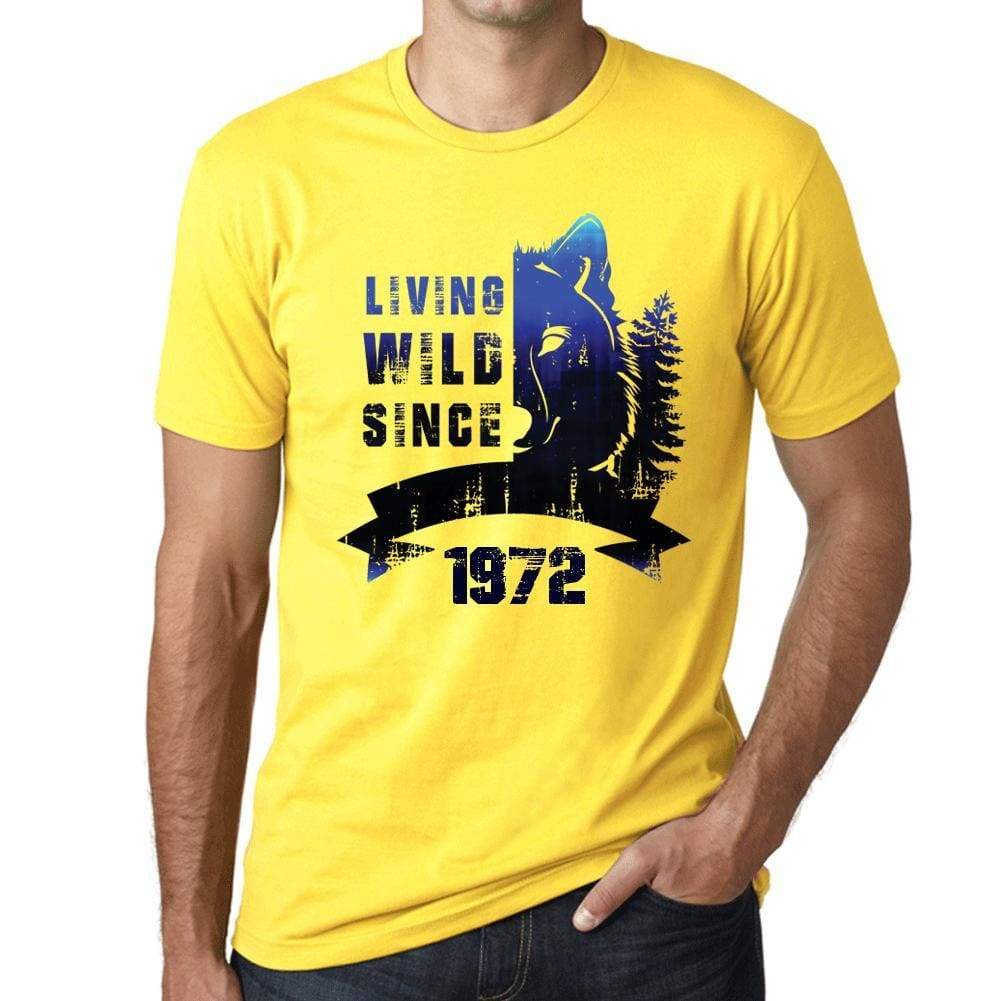 1972, Living Wild 2 Since 1972 Men's T-shirt Yellow Birthday Gift 00516 - ultrabasic-com