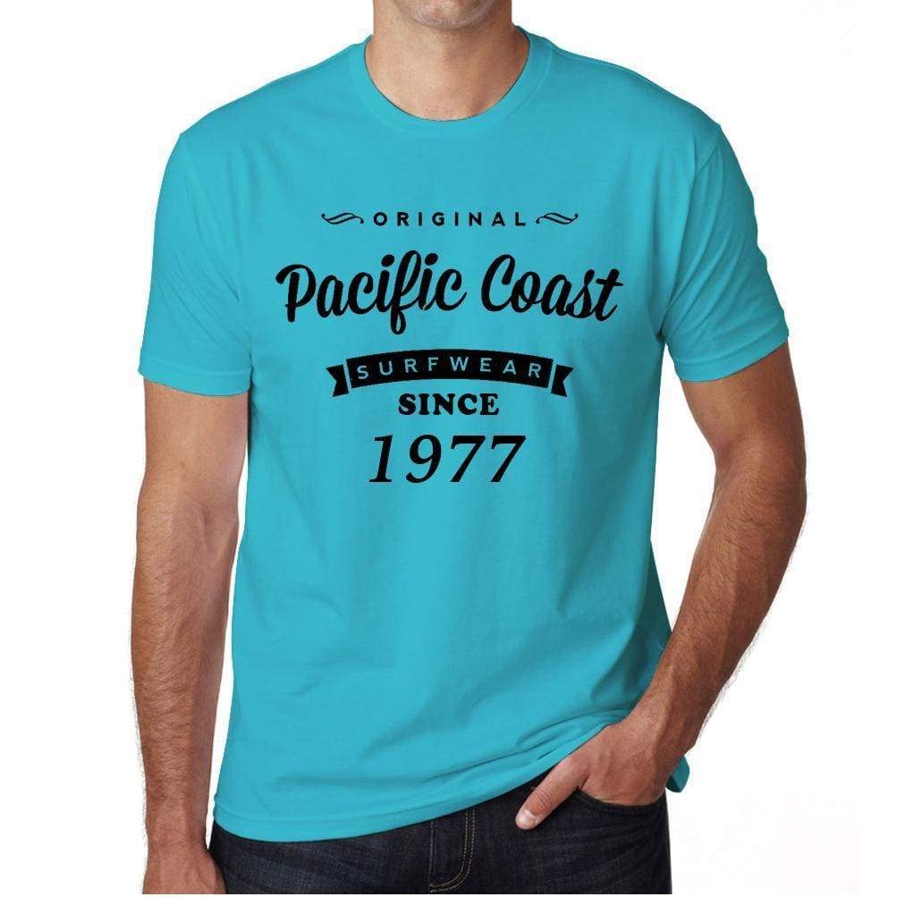 1977, Pacific Coast, Blue, Men's Short Sleeve Round Neck T-shirt 00104 - ultrabasic-com