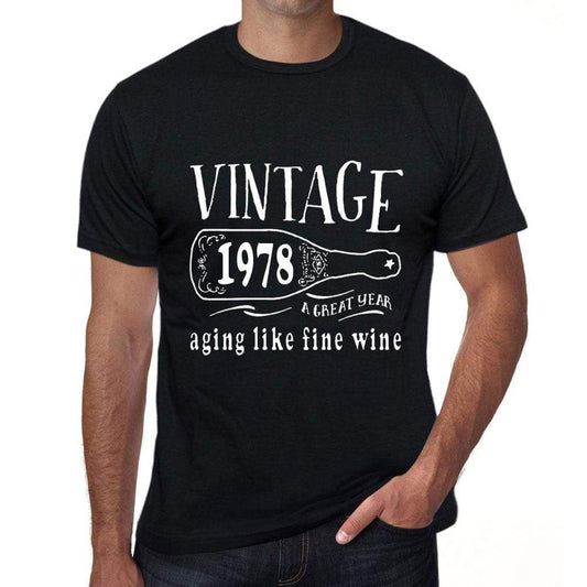 1978 Aging Like a Fine Wine Men's T-shirt Black Birthday Gift 00458 - ultrabasic-com