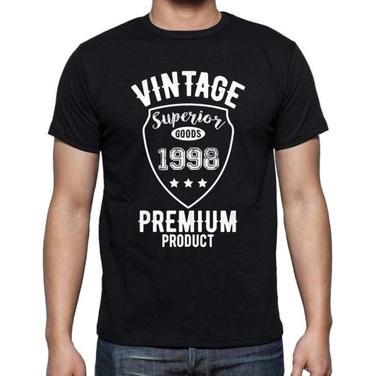 1998 Vintage Superior Black Mens Short Sleeve Round Neck T-Shirt 00102 - Black / S - Casual