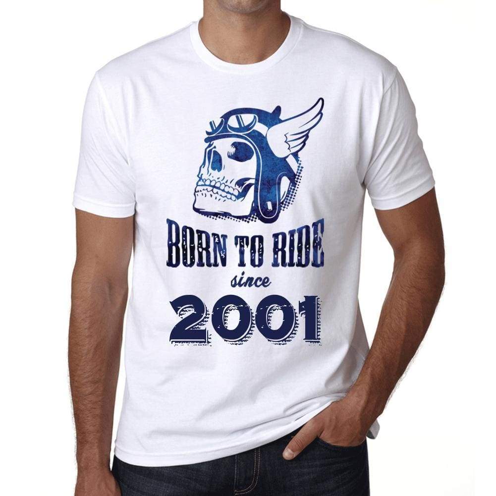 2001 Born To Ride Since 2001 Mens T-Shirt White Birthday Gift 00494 - White / Xs - Casual