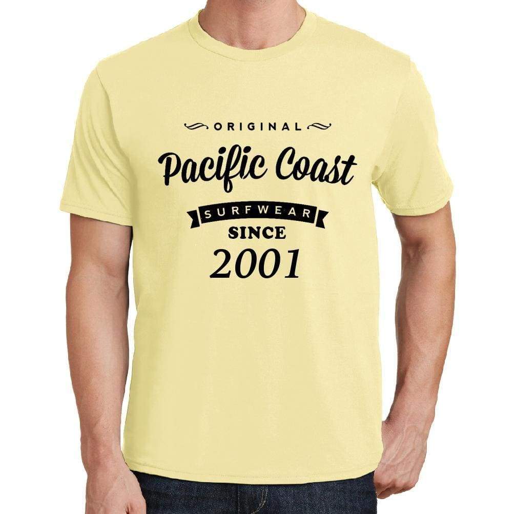 2001 Pacific Coast Yellow Mens Short Sleeve Round Neck T-Shirt 00105 - Yellow / S - Casual