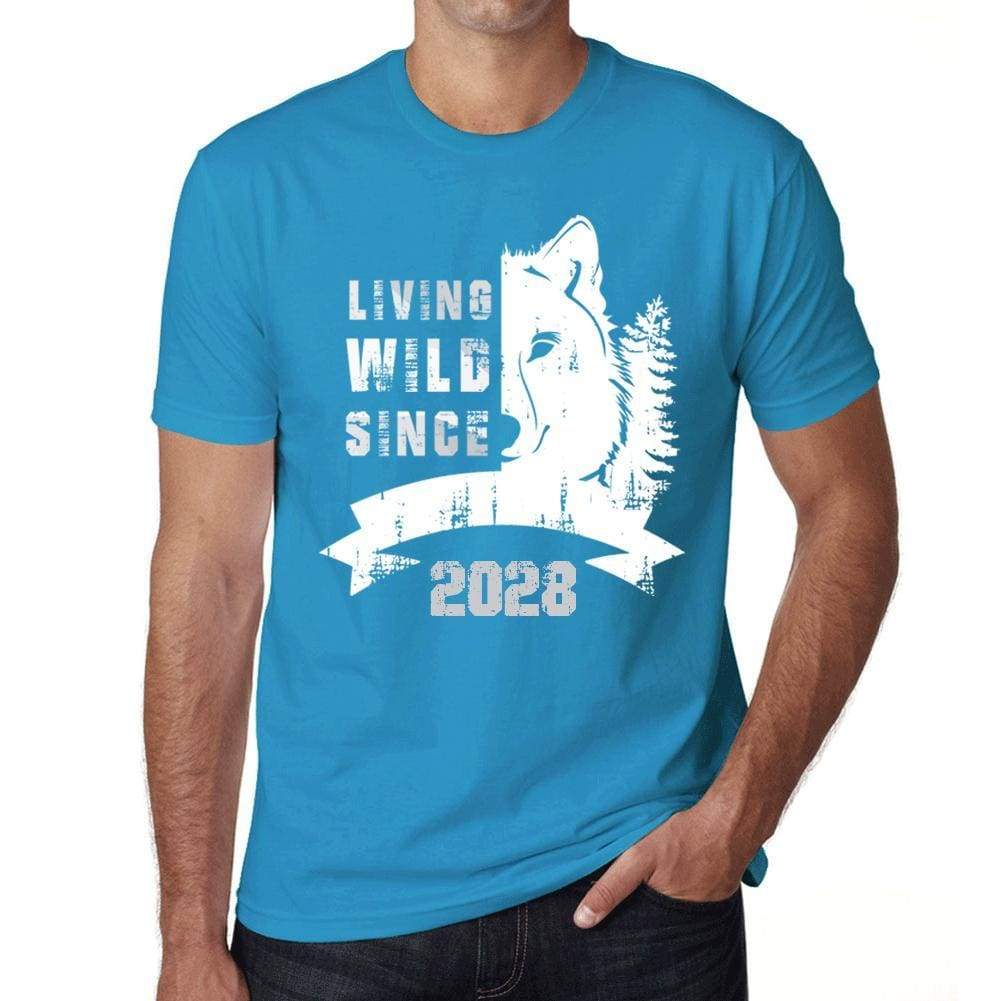 2028 Living Wild Since 2028 Mens T-Shirt Blue Birthday Gift 00499 - Blue / X-Small - Casual