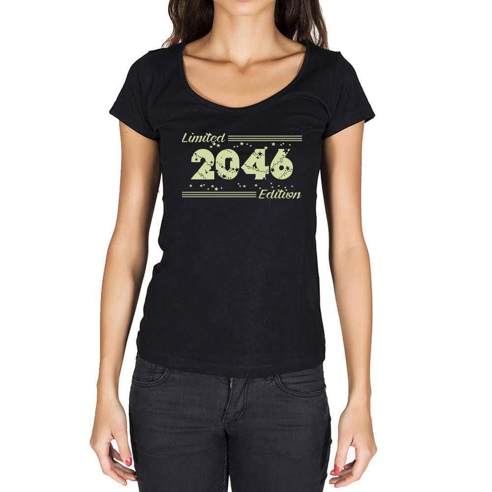 2046 Limited Edition Star Womens T-Shirt Black Birthday Gift 00383 - Black / Xs - Casual