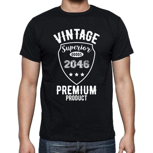 2046 Vintage Superior Black Mens Short Sleeve Round Neck T-Shirt 00102 - Black / S - Casual