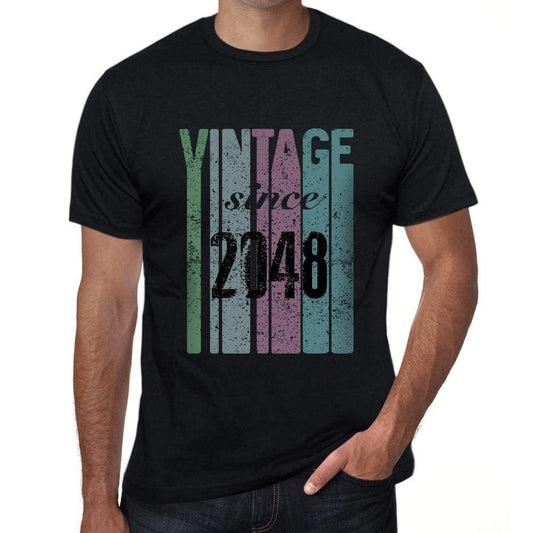 2048 Vintage Since 2048 Mens T-Shirt Black Birthday Gift 00502 - Black / X-Small - Casual