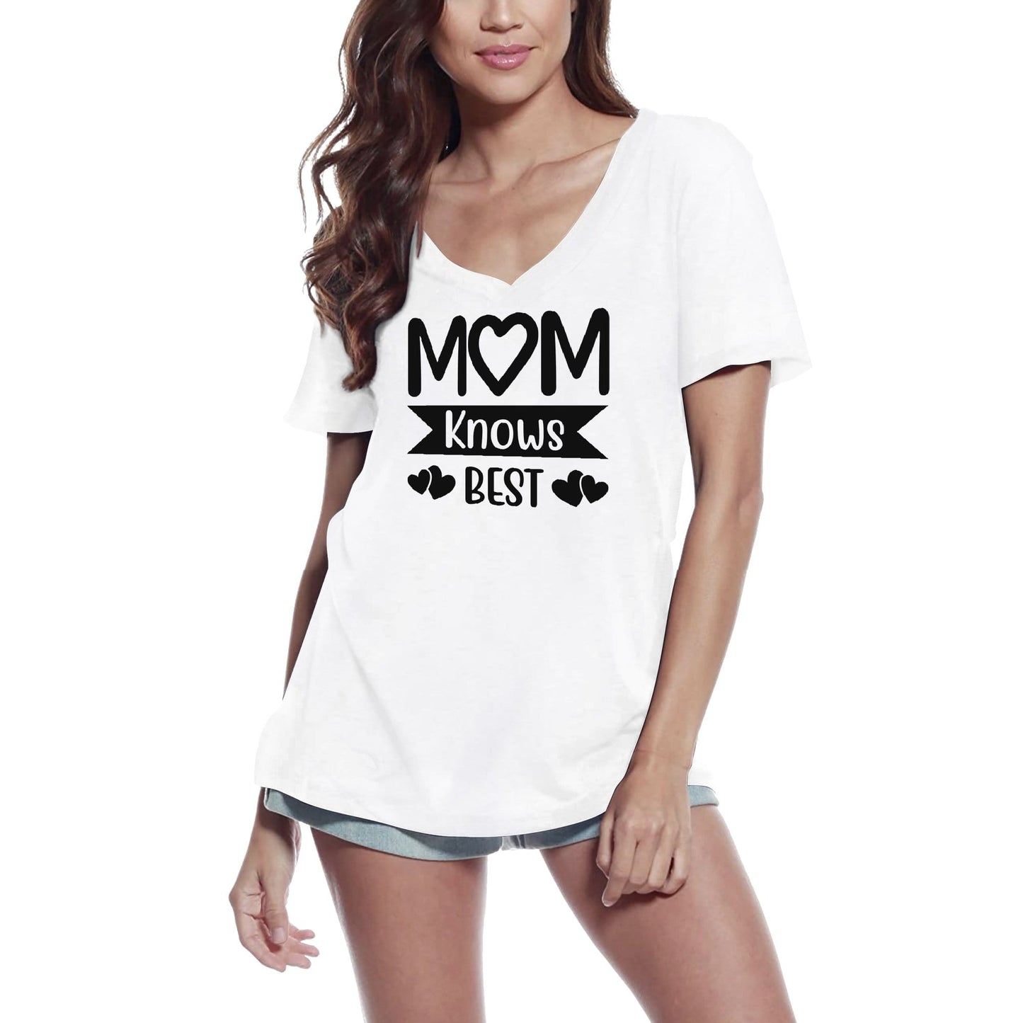 ULTRABASIC Women's T-Shirt Mom Knows Best - Hearts Short Sleeve Tee Shirt Tops