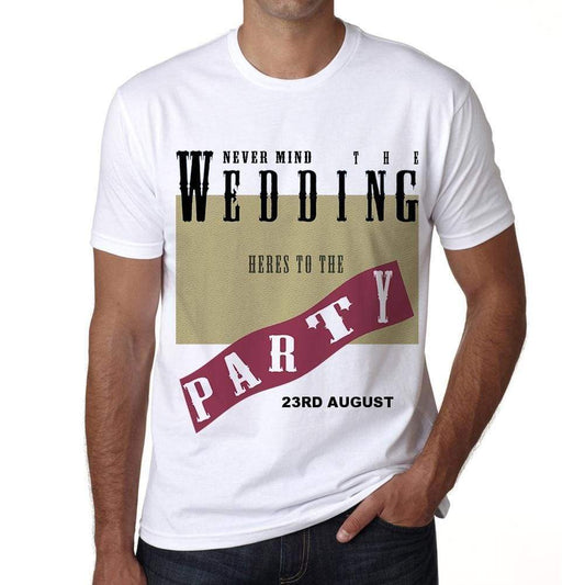 23Rd August Wedding Wedding Party Mens Short Sleeve Round Neck T-Shirt 00048 - Casual