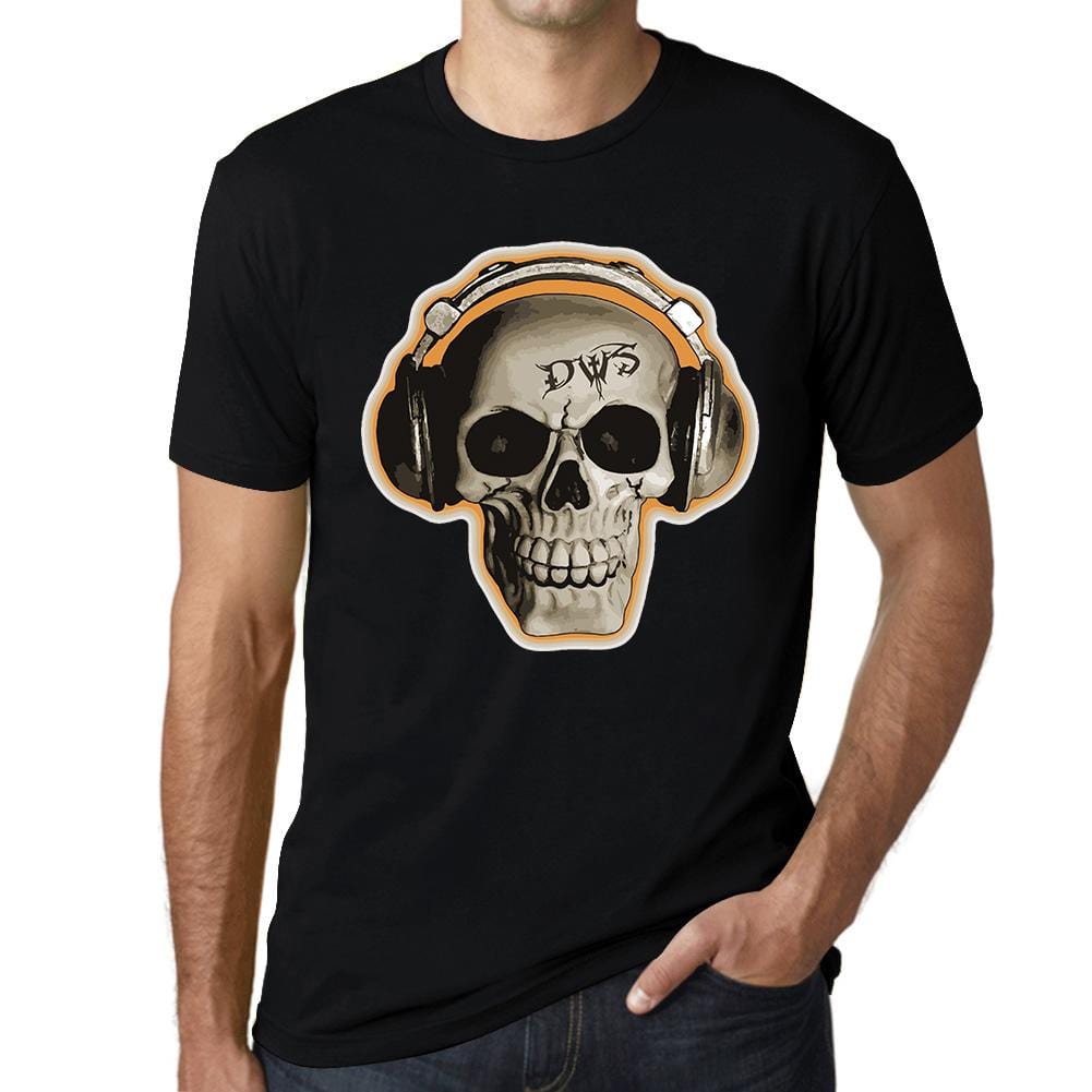 ULTRABASIC Graphic Men's T-Shirt - Headphones Music Skull - DWS Shirt for Men skulls ahirt clothes style tee shirts black printed tshirt womens hoodies badass funny gym punisher texas novelty vintage unique ghost humor gift saying quote halloween thanksgiving brutal death metal goonies love christian camisetas valentine death