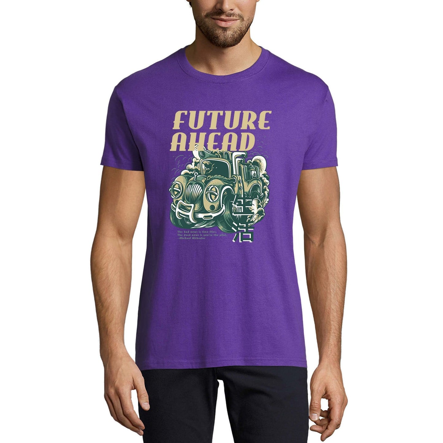 ULTRABASIC Men's Novelty T-Shirt Future Ahead - Funny Car Tee Shirt