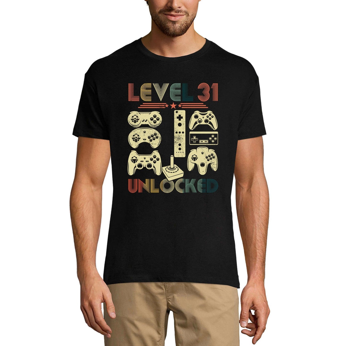 ULTRABASIC Herren-Gaming-T-Shirt Level 31 freigeschaltet – Geschenk zum 31. Geburtstag für Gamer