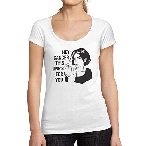 Ultrabasic - Tee-Shirt Femme col Rond Décolleté Hey Cancer This is for You