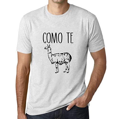 Ultrabasic - Herren T-Shirt Graphique Como Te Lama Blanc Chiné