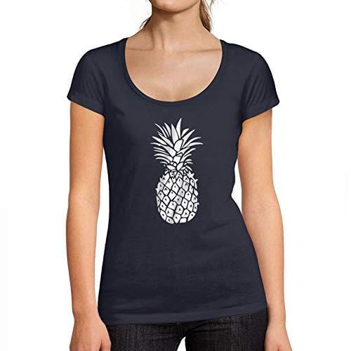 Ultrabasic - Tee-Shirt Femme col Rond Décolleté T-Shirt Drôle D'ananas