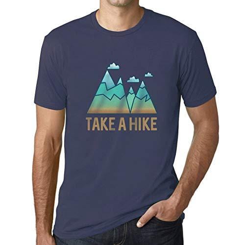 Ultrabasic - Homme Graphique Col V T-Shirt Take a Hike Denim