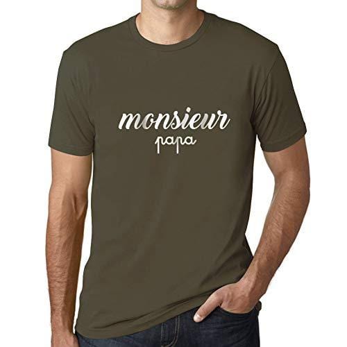 Ultrabasic - Herren T-Shirt Graphique Monsieur Papa Imprimé Letters Noël Cadeau Army