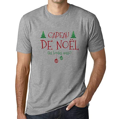 Ultrabasic - Homme Graphique Cadeau De Noël Impression de Lettre Tee Shirt Cadeau Gris Chiné