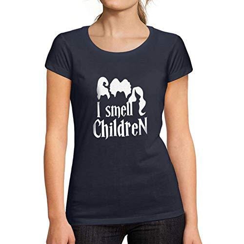 Ultrabasic - Tee-Shirt Femme Manches Courtes I Smell Children Halloween Lettre T-Shirt imprimé French Marine