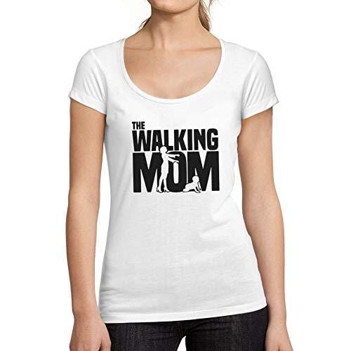 Ultrabasic - Femme Graphique Walking Mom T-Shirt Action de Grâces Xmas Cadeau Idées Tee Blanco