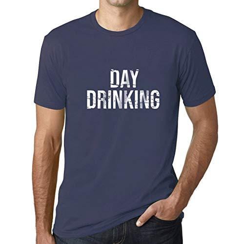 Ultrabasic - Homme Graphique Drinking All Day Impression de Lettre Tee Shirt Cadeau Denim