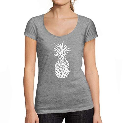 Ultrabasic - Tee-Shirt Femme col Rond Décolleté T-Shirt Drôle D'ananas