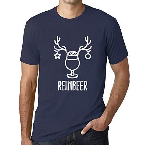 Ultrabasic - Graphique Homme Reinbeer T-Shirt Cadeau Imprimé Tée-Shirt French Marine