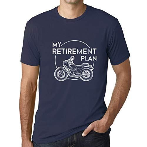 Ultrabasic - Homme T-Shirt Graphique Retirement Plan Imprimé Lettres Noël Cadeau French Marine