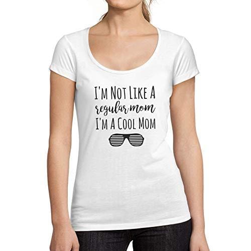 Ultrabasic - Tee-Shirt Femme col Rond Décolleté I'm Not Like A Regular Mom I'm A Cool Mom Cadeau Idées Tee Blanco