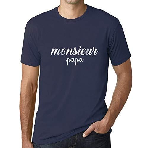 Ultrabasic - Homme T-Shirt Graphique Monsieur Papa Imprimé Lettres Noël Cadeau French Marine