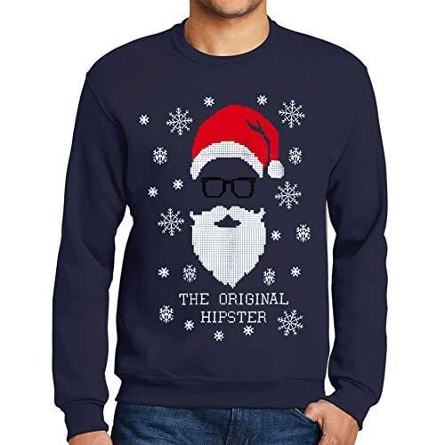 Ultrabasic - Homme Graphique The Original Hipster Sweatshirt Action de Grâces Xmas Cadeau Idées Tee French Marine