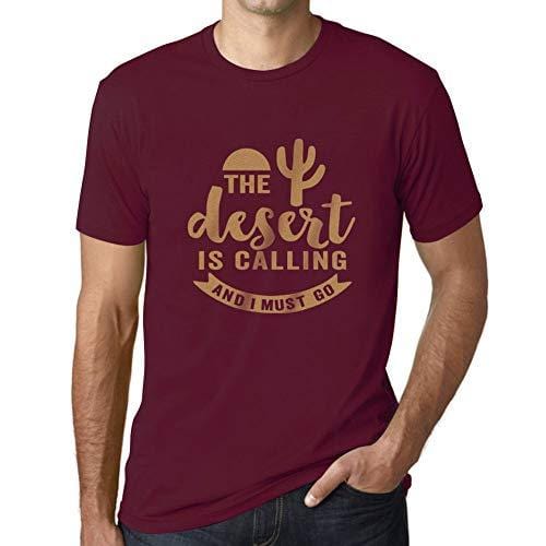 Ultrabasic - Homme T-Shirt Graphique Die Wüste ruft Bordeaux