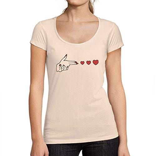 Ultrabasic - Tee-Shirt Femme col Rond Décolleté Amour de Coeur de Tir Rose Crémeux