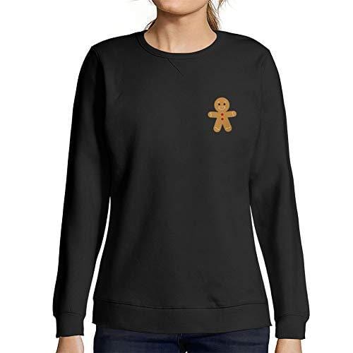 Ultrabasic - Femme Graphique Little Biscuit Sweatshirt Action de Grâces Xmas Cadeau Idées Tee Noir Profond