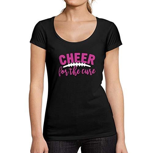 Ultrabasic - Tee-Shirt Femme col Rond Décolleté Cheer for The Cure Noir Profond