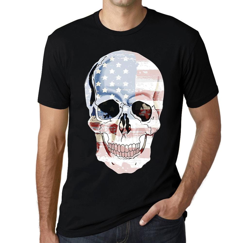 ULTRABASIC Graphic Men's T-Shirt - American Patriotic Skull Shirt - Halloween Gift skulls ahirt clothes style tee shirts black printed tshirt womens hoodies badass funny gym punisher texas novelty vintage unique ghost humor gift saying quote halloween thanksgiving brutal death metal goonies love christian camisetas valentine death