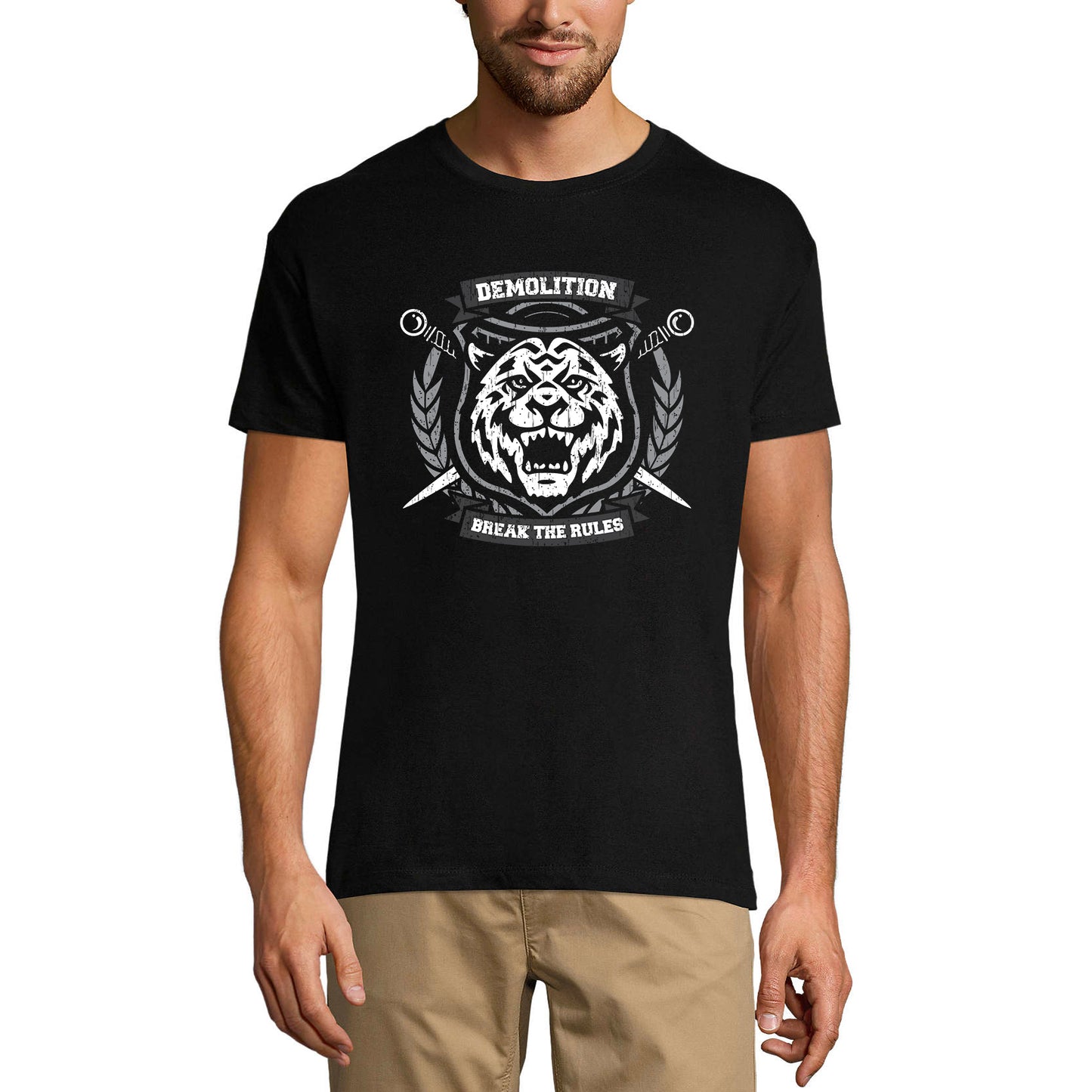 ULTRABASIC Men's T-Shirt Demolition Break the Rules - Revolution Tiger Shirt for Men