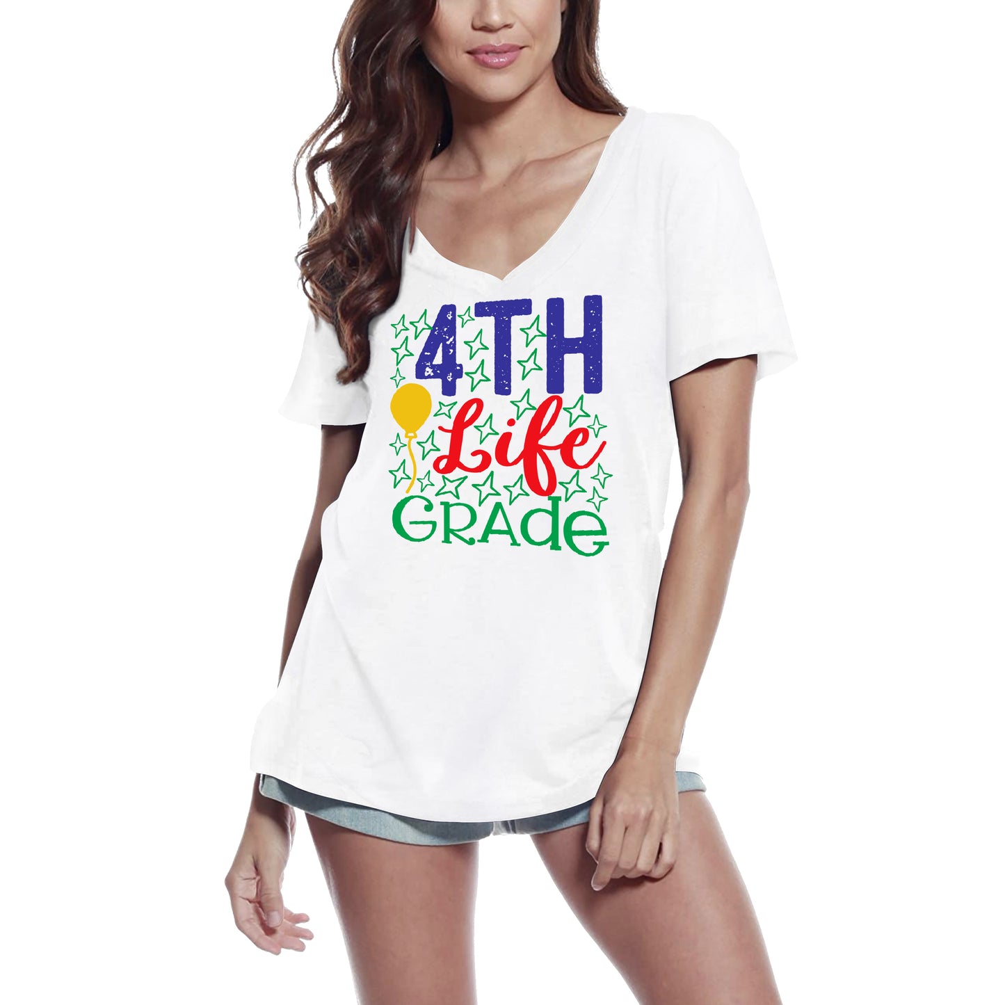 ULTRABASIC Women's T-Shirt 4th Grade Life - Short Sleeve Tee Shirt Tops