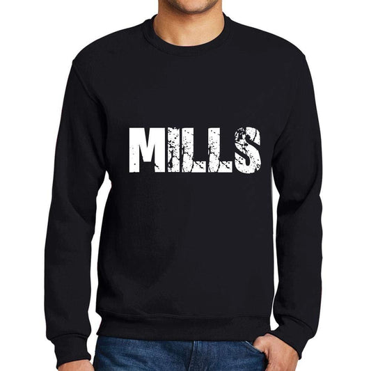 Ultrabasic Homme Imprimé Graphique Sweat-Shirt Popular Words Mills Noir Profond