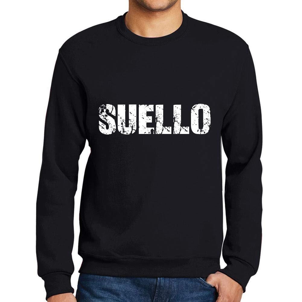 Ultrabasic Homme Imprimé Graphique Sweat-Shirt Beliebte Wörter SUELLO Noir Profond