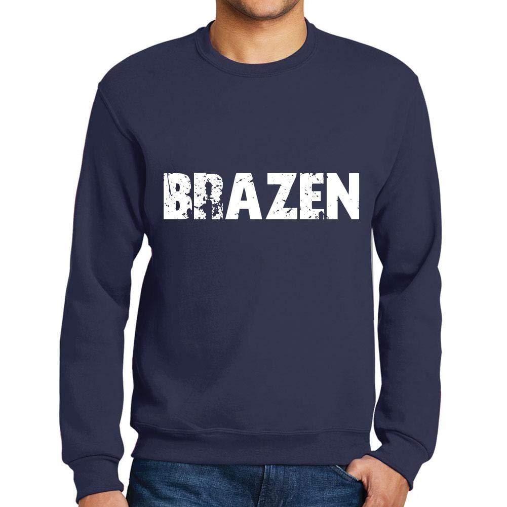 Ultrabasic Homme Imprimé Graphique Sweat-Shirt Popular Words Brazen French Marine