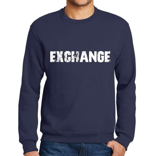 Ultrabasic Homme Imprimé Graphique Sweat-Shirt Popular Words Exchange French Marine