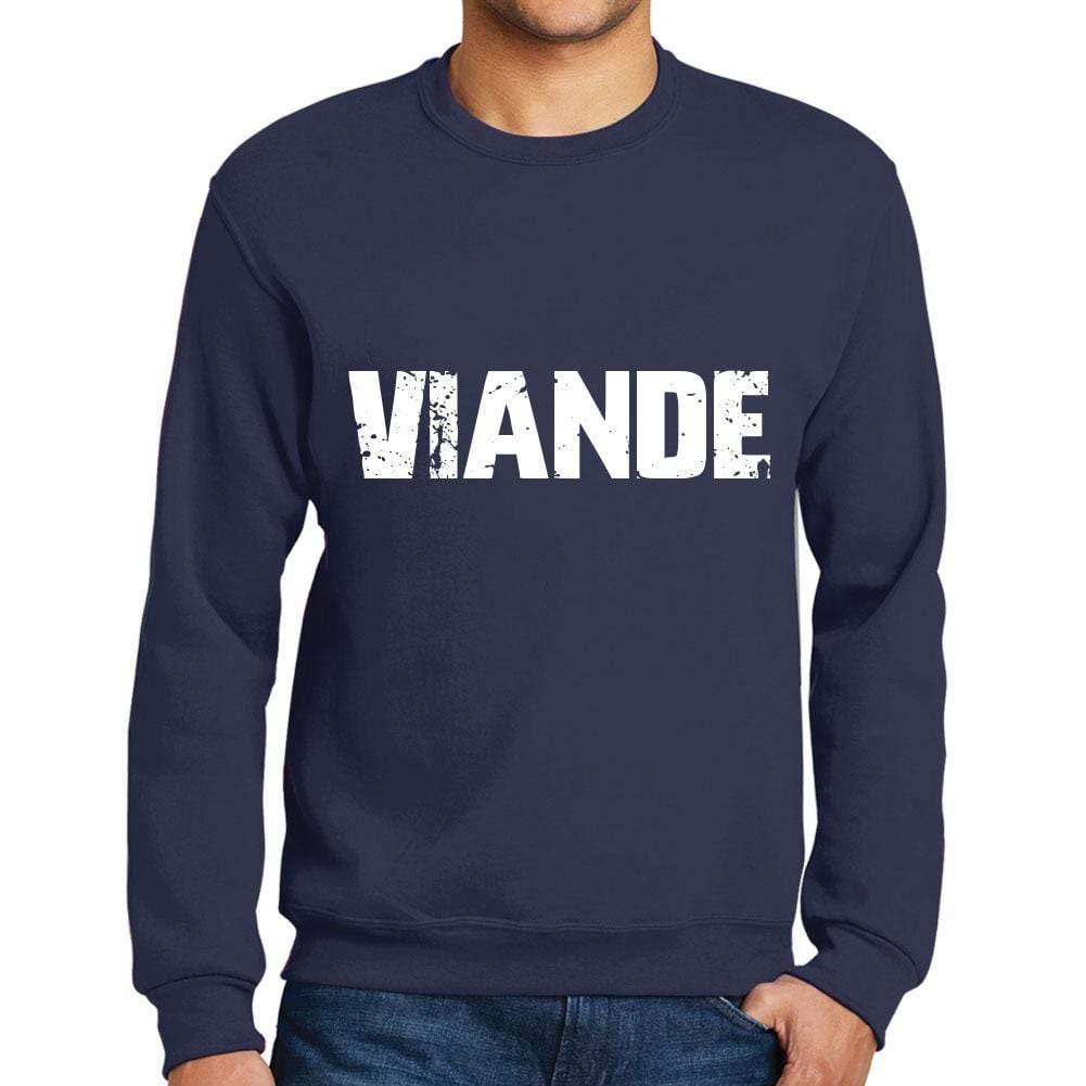 Ultrabasic Homme Imprimé Graphique Sweat-Shirt Popular Words Viande French Marine