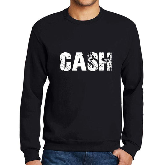 Ultrabasic Homme Imprimé Graphique Sweat-Shirt Popular Words Cash Noir Profond