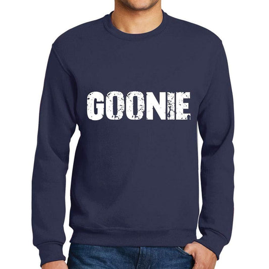 Ultrabasic Homme Imprimé Graphique Sweat-Shirt Popular Words GOONIE French Marine